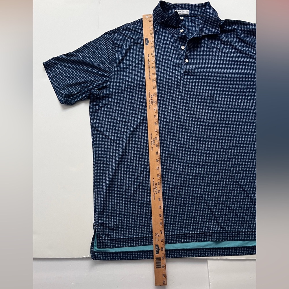 Peter Millar Summer Comfort Mens Size XL Golf Polo Blue All Over Print Crowns - Picture 2 of 11